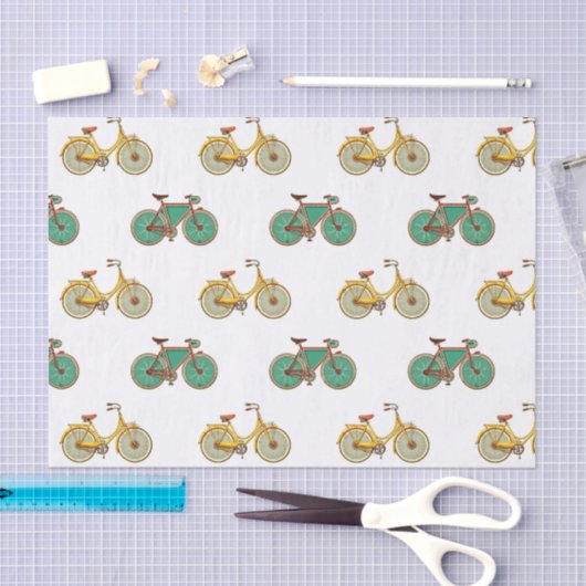  fiets voor sport. Retrofiets Tissuepapier (Craft)