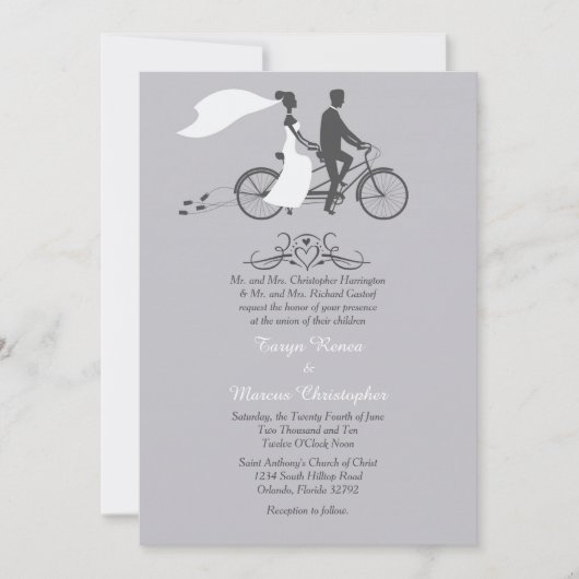 Fiets voor twee 5x7 huwelijksuitnodiging kaart (Voorkant)
