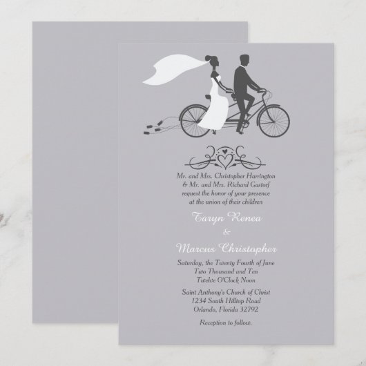 Fiets voor twee 5x7 huwelijksuitnodiging kaart (Voorkant / Achterkant)