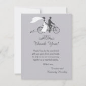 Fiets voor twee bruiloft 4x5 flat dank u kaart (Voorkant)