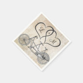 fiets voor tweederangs bruiloft gepersonaliseerd s servet (Hoek)