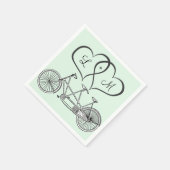 fiets voor tweederangs bruiloft gepersonaliseerd s servetten (Hoek)