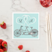 fiets voor tweederangs bruiloft gepersonaliseerd s servetten (Insitu)