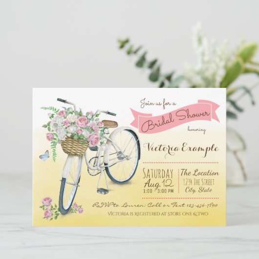 Fiets Vrijgezellenfeest Fiets Waterverf Kaart (Staand voorkant)