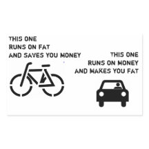 Fiets vs auto Sticker