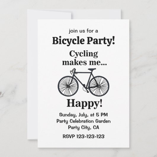 Fiets Wielrennen Fietsparty Kaart (Voorkant)