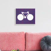 fiets wit / rood klein stip canvas afdruk (Insitu (Woonkamer))