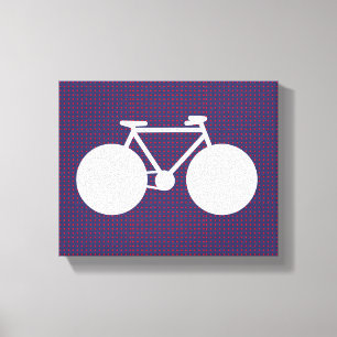 fiets wit / rood klein stip canvas afdruk