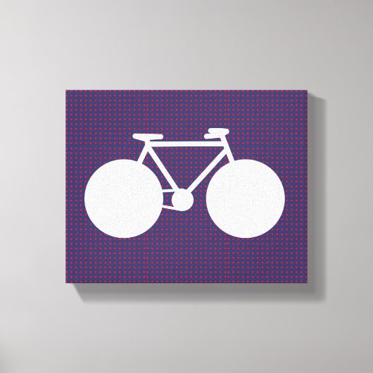 fiets wit / rood klein stip canvas afdruk (Voorkant)
