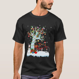Fiets Xmas Verlichting Tree Santa Hat Fiets Chris T-shirt