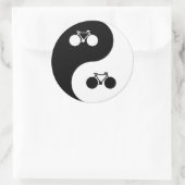 Fiets Yin Yang symbool Ronde Sticker (Tas)