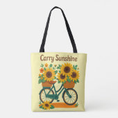  Fiets & Zonnebloemen Canvas tas (Achterkant)