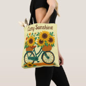  Fiets & Zonnebloemen Canvas tas (Dichtbij)