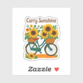  Fiets & Zonnebloemen Sticker (Vel)
