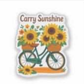  Fiets & Zonnebloemen Sticker (Voorkant)