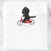 Fiets Zwart Kat Ronde Sticker (Tas)