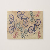 Fietsafdrukken op  kaart legpuzzel (Horizontaal)