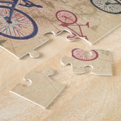 Fietsafdrukken op  kaart legpuzzel (Zijkant)