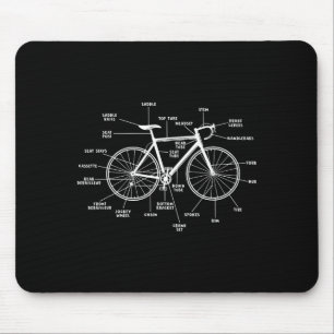Fietsanatomie- grappige fietsdelen fietsen  muismat