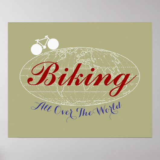 fietsavonturen over de hele wereld poster (Voorkant)