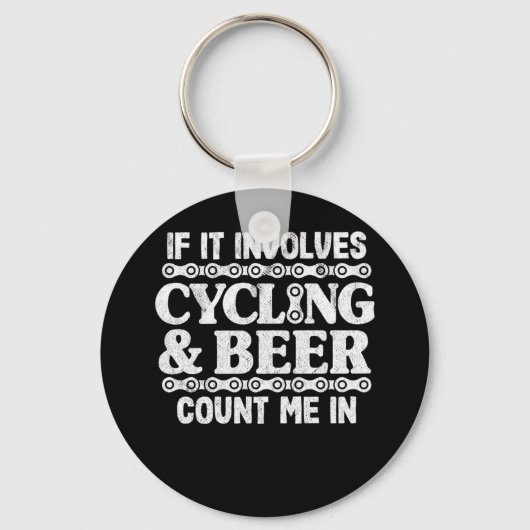 Fietsbier Drink fietsende grappige fietslijst Gift Sleutelhanger (Voorkant)