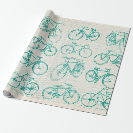 Fietsblauwdruk voor verpakkingspapier cadeaupapier (Uitgerold)