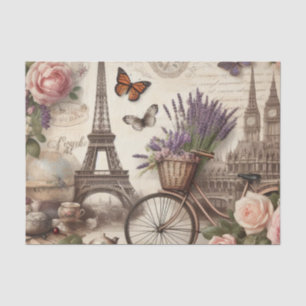  fietsbloemen en vlinders decoupage tissuepapier