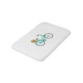  Fietsbloemenmand Turquoise Badmat (Gekanteld)