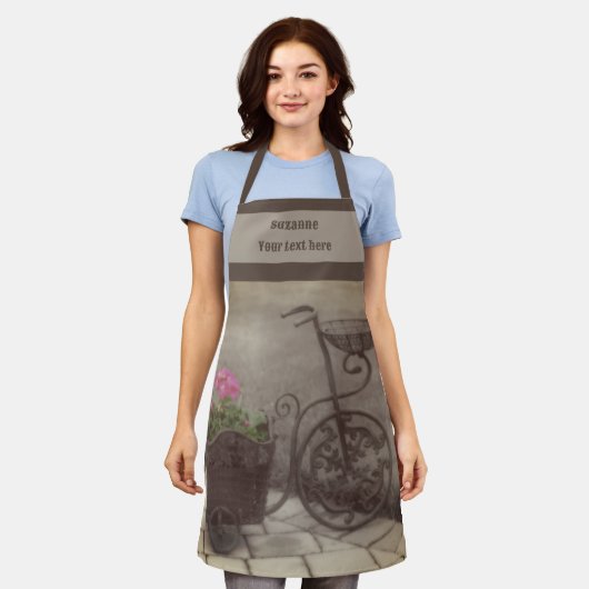  fietsbloemhouder gepersonaliseerd schort (Gedragen)