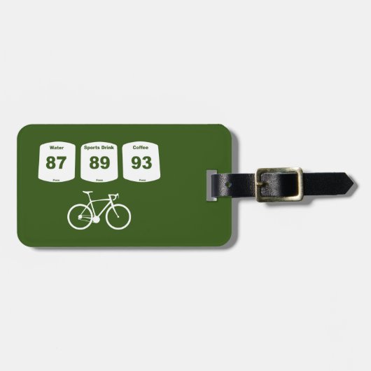 Fietsbrandstof: water, Drink in de sport, koffie Bagagelabel (Voorkant horizontaal)