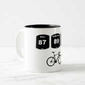 Fietsbrandstof: water, Drink in de sport, koffie Tweekleurige Koffiemok (Voorkant links)