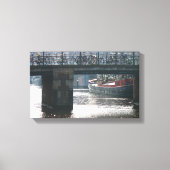Fietsbrug Winter Scène Amsterdam Canvas Print (Voorkant)