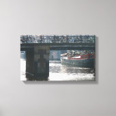 Fietsbrug Winter Scène Amsterdam Canvas Print (Voorkant)