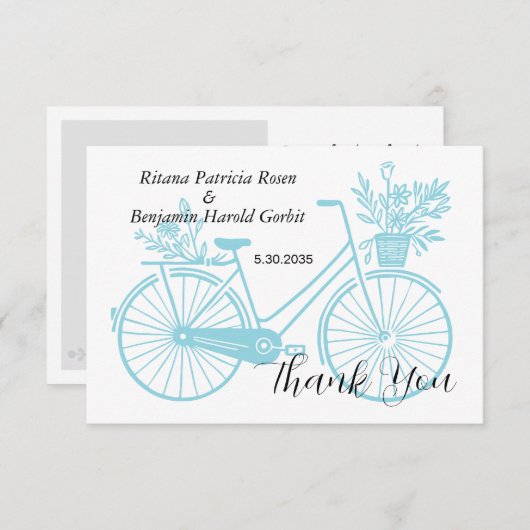 fietsbruiloft bedankkaart (Voorkant / Achterkant)