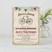 Fietsbruiloft Jubileum Uitnodiging (Staand voorkant)