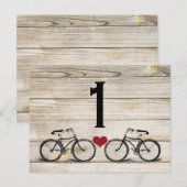 fietsbruiloft tafel nummers briefkaart (Voorkant / Achterkant)