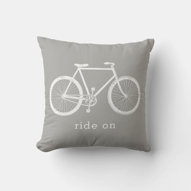 Fietscadeau, fietsen, witte fiets, aangepaste quot kussen (Voorkant)