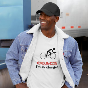 Fietscoach grappige aangepaste tekst sport t-shirt