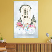 fietscruiser met verrekte bloemen canvas afdruk (Insitu (Woonkamer))