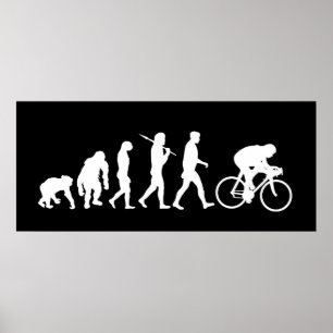 Fietscyclisten met pedaalkracht racetsporten poster