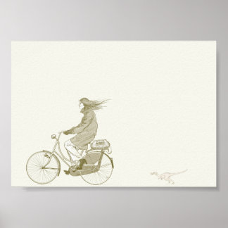 Fietscyclus 7 x5 met Dinosaur Poster