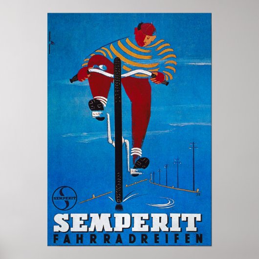 Fietscyclus Adverteren  semperit Poster (Voorkant)