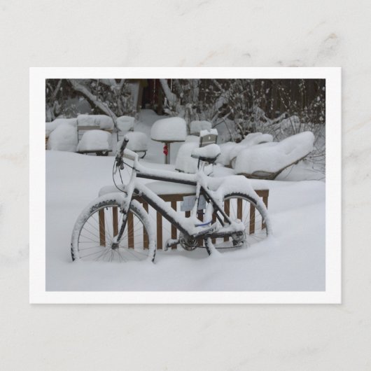 Fietscyclus fietsen die wachten op lente briefkaart (Voorkant)