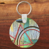 Fietscyclus fietsen oude vorm sleutelhanger (Voorkant)