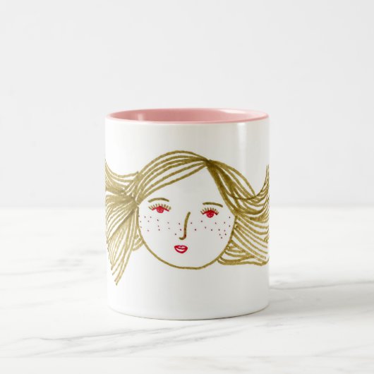 Fietscyclus geblazen tweekleurige koffiemok (Center)