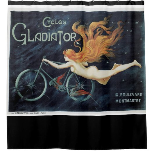 Fietscyclus gladiator, wijnposter, art nouveau, be douchegordijn (Voorkant)