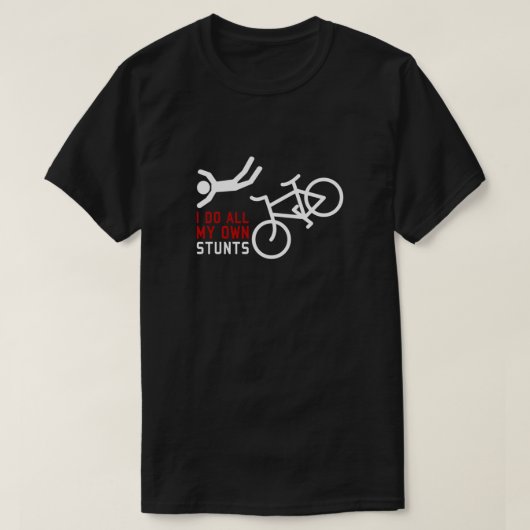 Fietscyclus ik doe al mijn eigen stunts essentieel t-shirt (Design voorkant)
