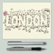 Fietscyclus london typografische illustratie briefkaart