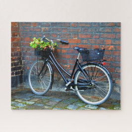Fietscyclus met bloem, Kopenhagen, Denemarken Legpuzzel