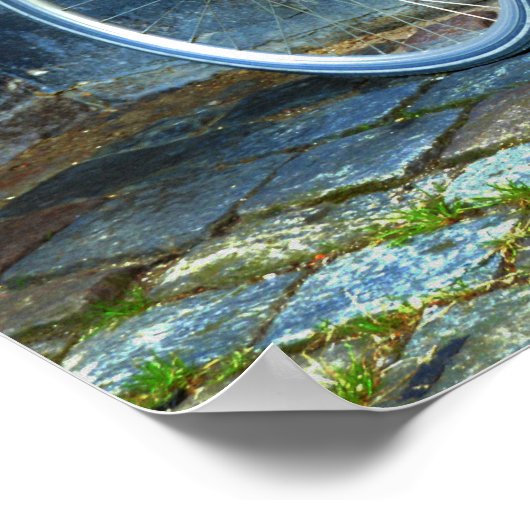 Fietscyclus met bloem, Kopenhagen, Denemarken Poster (Hoek)